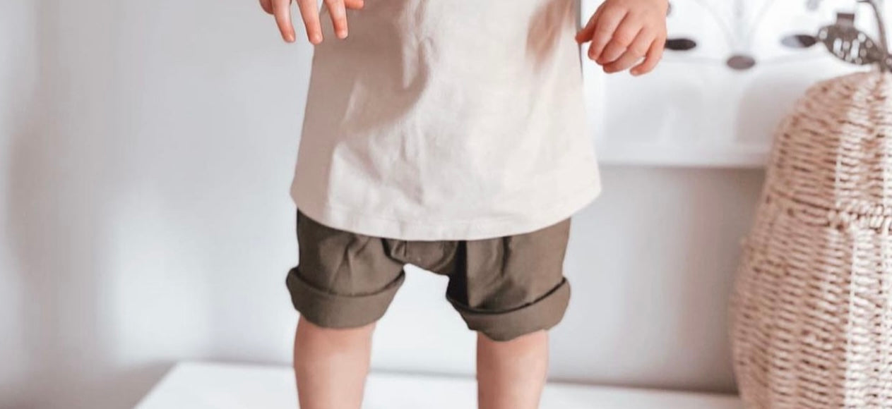 Boys Shorts With String Mustard And Khaki